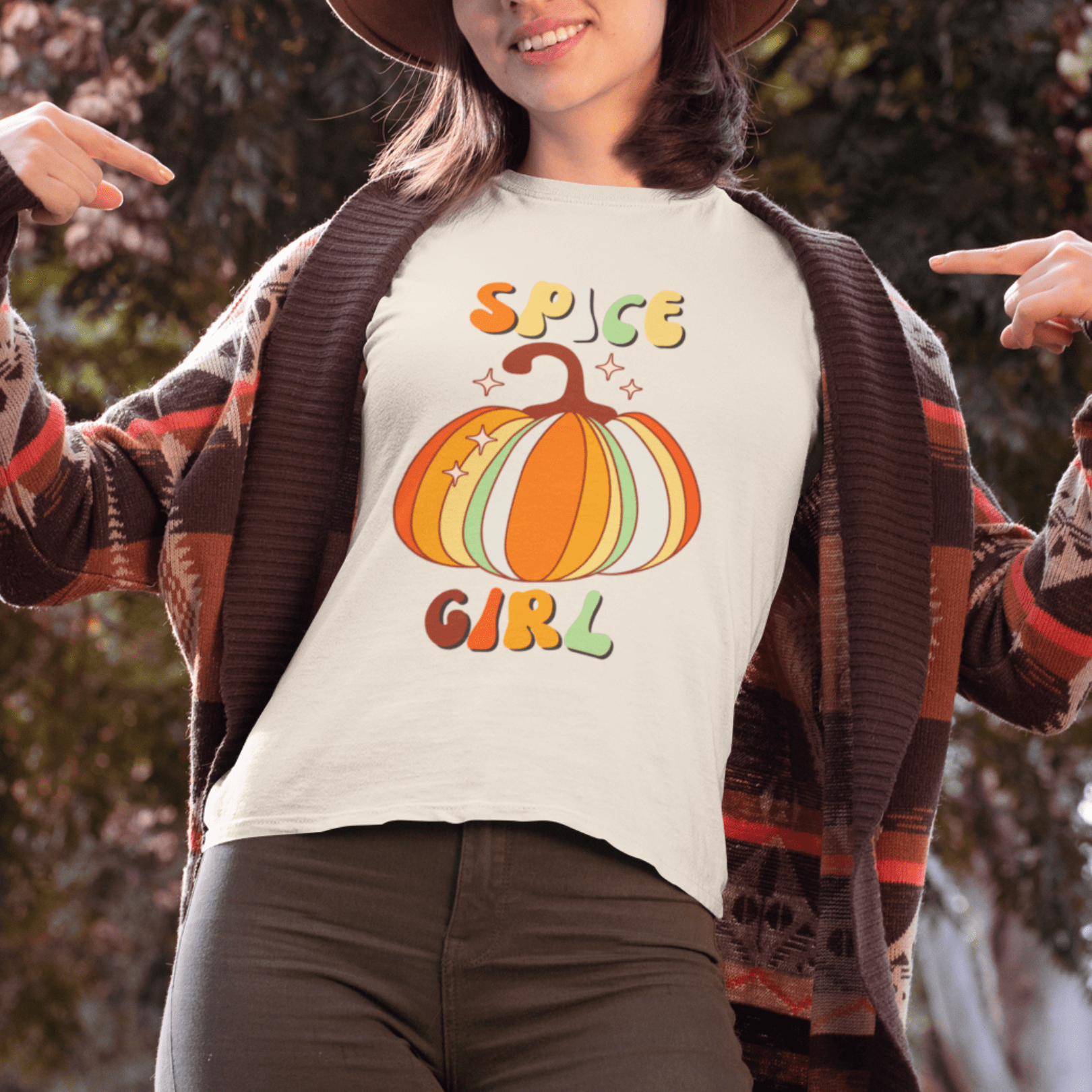 T-Shirt Spice Girl | Pumpkin | Retro | Jersey Short Sleeve Tee