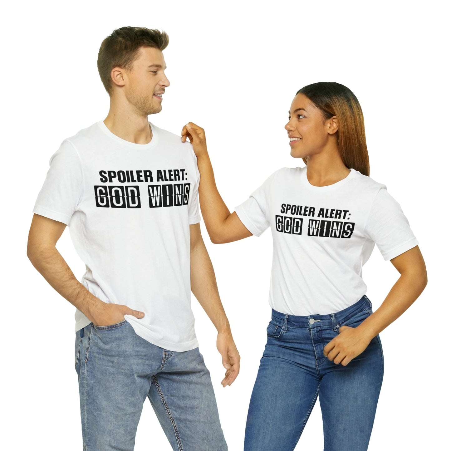 T-Shirt Spoiler Alert: God Wins | Jersey Short Sleeve Tee