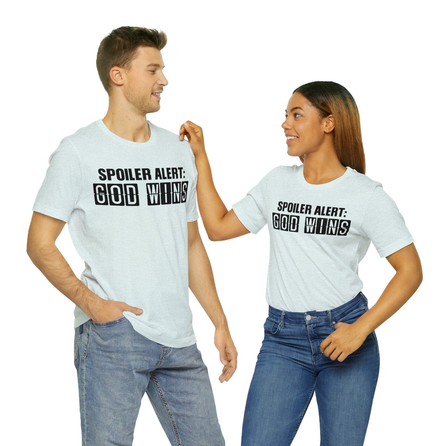 T-Shirt Spoiler Alert: God Wins | Jersey Short Sleeve Tee