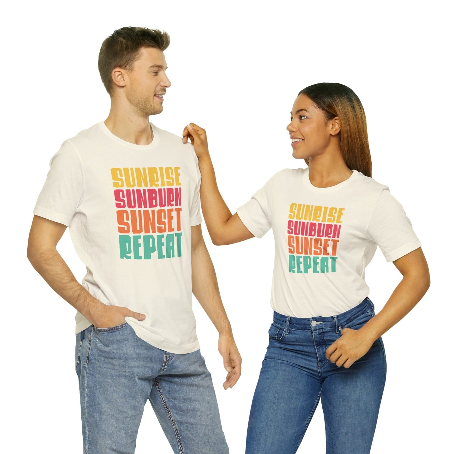 T-Shirt Sunrise Sunburn Sunset Repeat | Vacation | Summer | Jersey Short Sleeve Tee