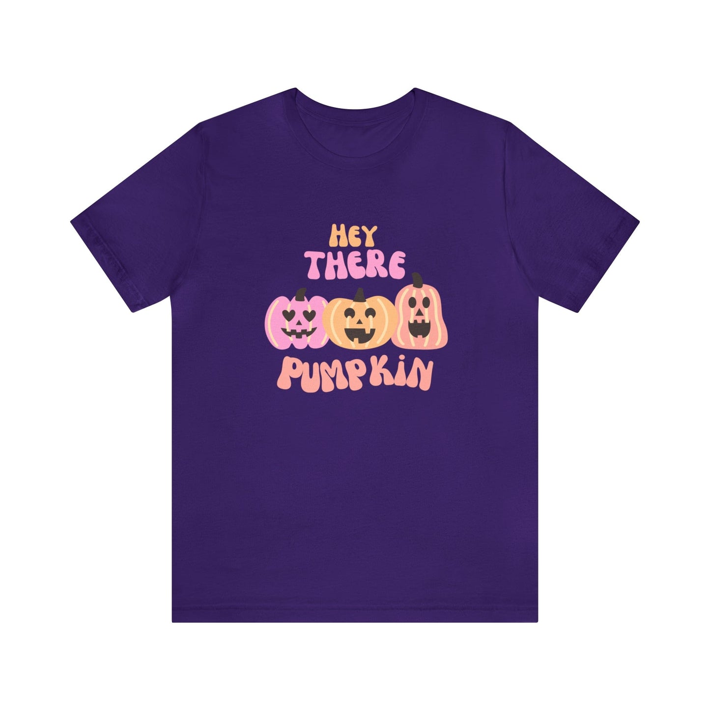 T-Shirt Team Purple / S Hey There Pumpkin | Retro | Jersey Short Sleeve Tee