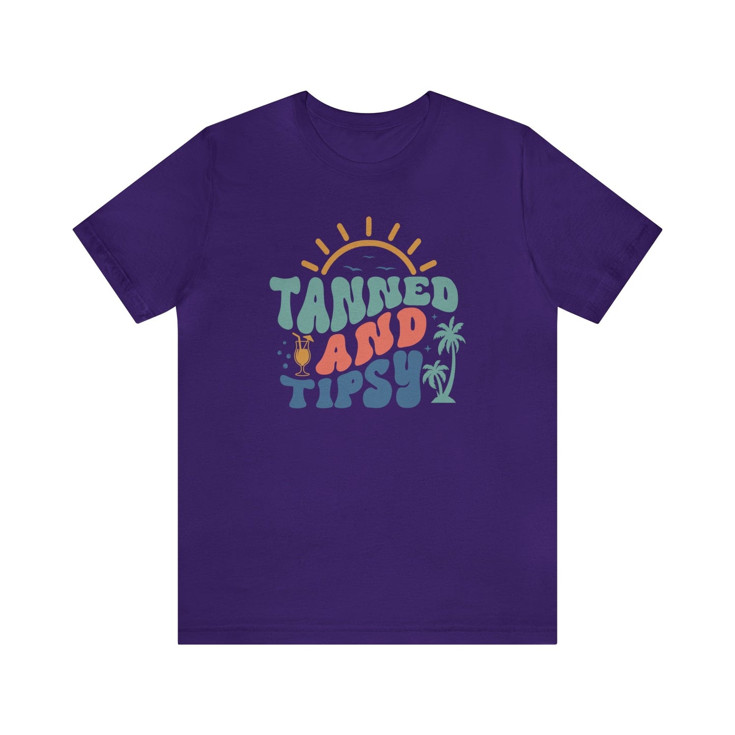 T-Shirt Team Purple / S Tanned and Tipsy | Vacation | Summer | Jersey Short Sleeve Tee