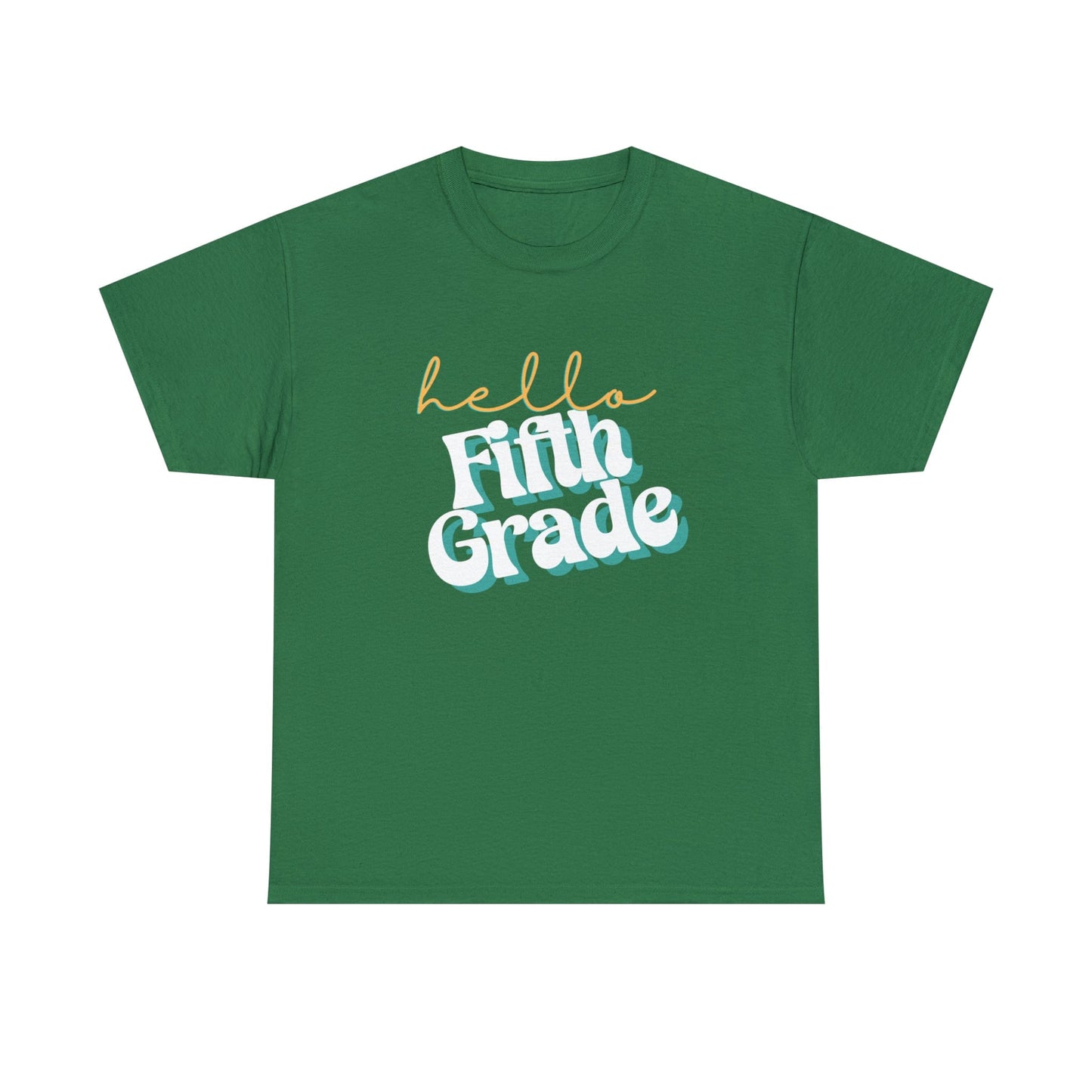 T-Shirt Turf Green / S Hello Fifth Grade | Retro | ADULT Sizes | Cotton Tee