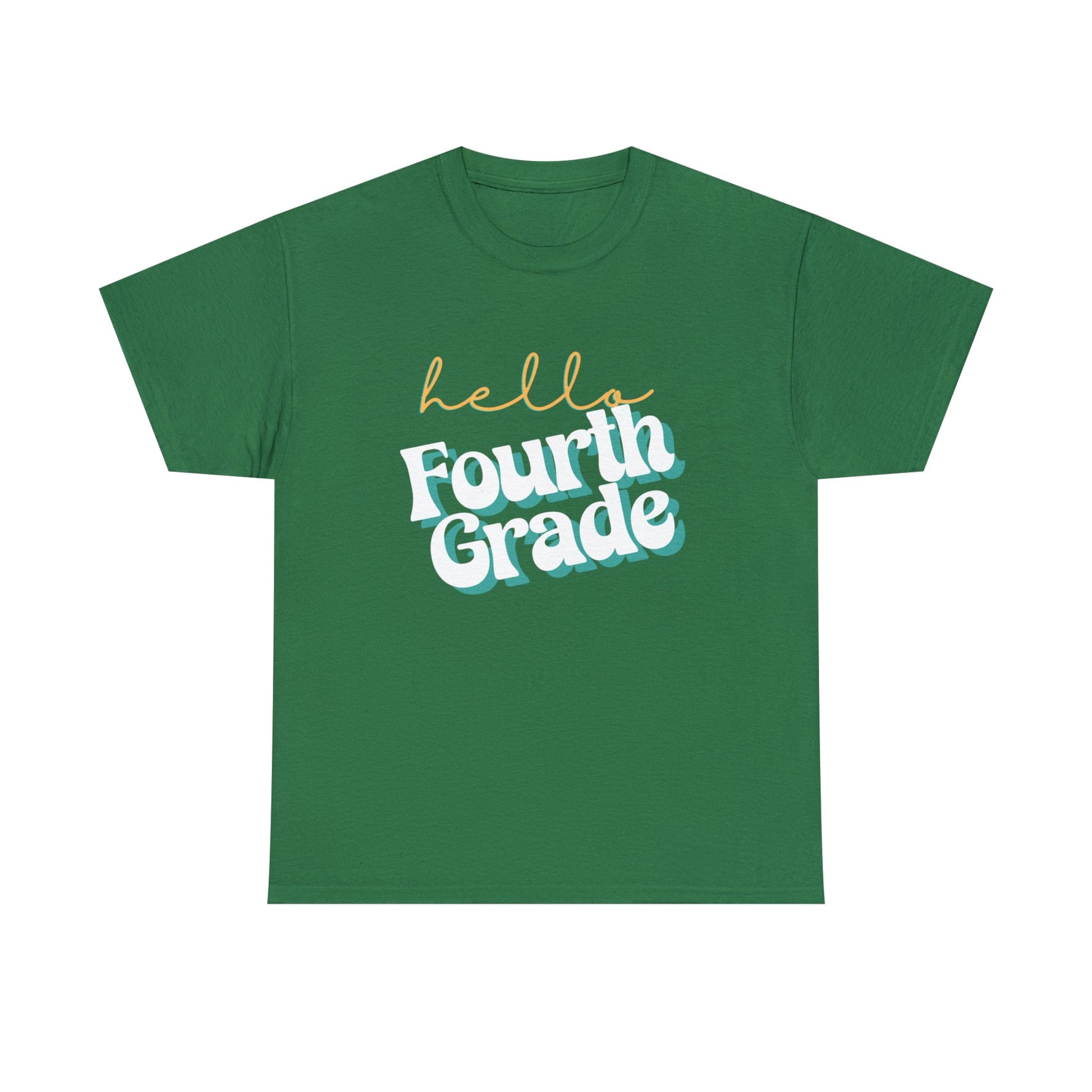 T-Shirt Turf Green / S Hello Fourth Grade | Retro | ADULT Sizes | Cotton Tee