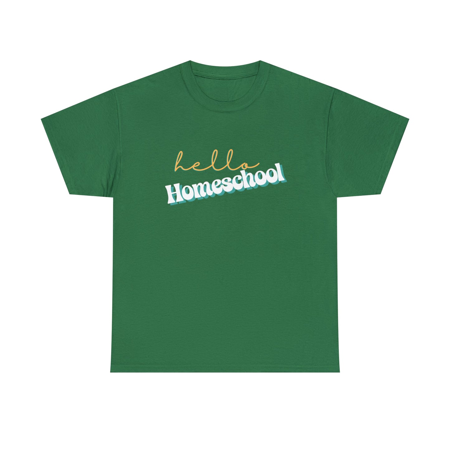 T-Shirt Turf Green / S Hello Homeschool | Retro | ADULT Sizes | Cotton Tee