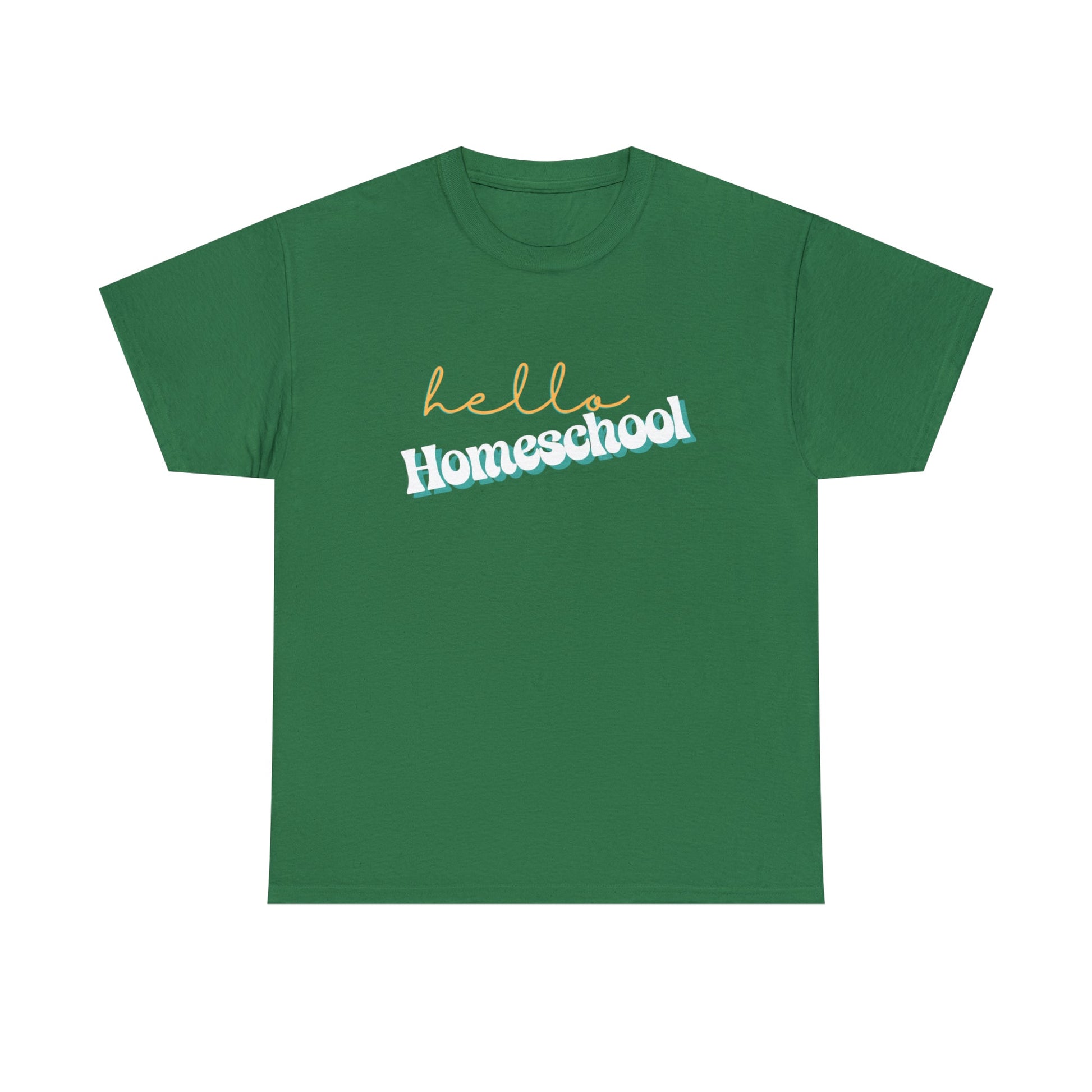 T-Shirt Turf Green / S Hello Homeschool | Retro | ADULT Sizes | Cotton Tee