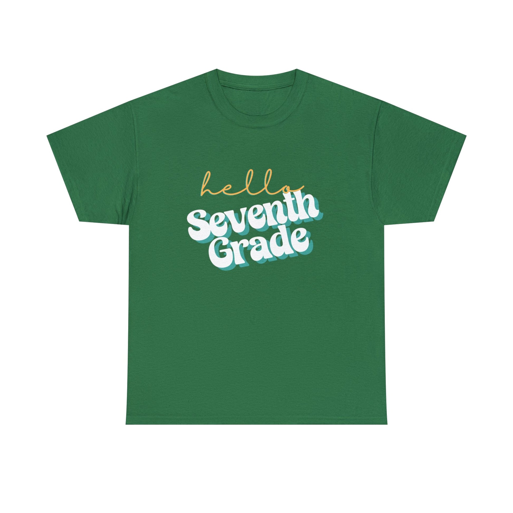 T-Shirt Turf Green / S Hello Seventh Grade | Retro | ADULT Sizes | CottonTee