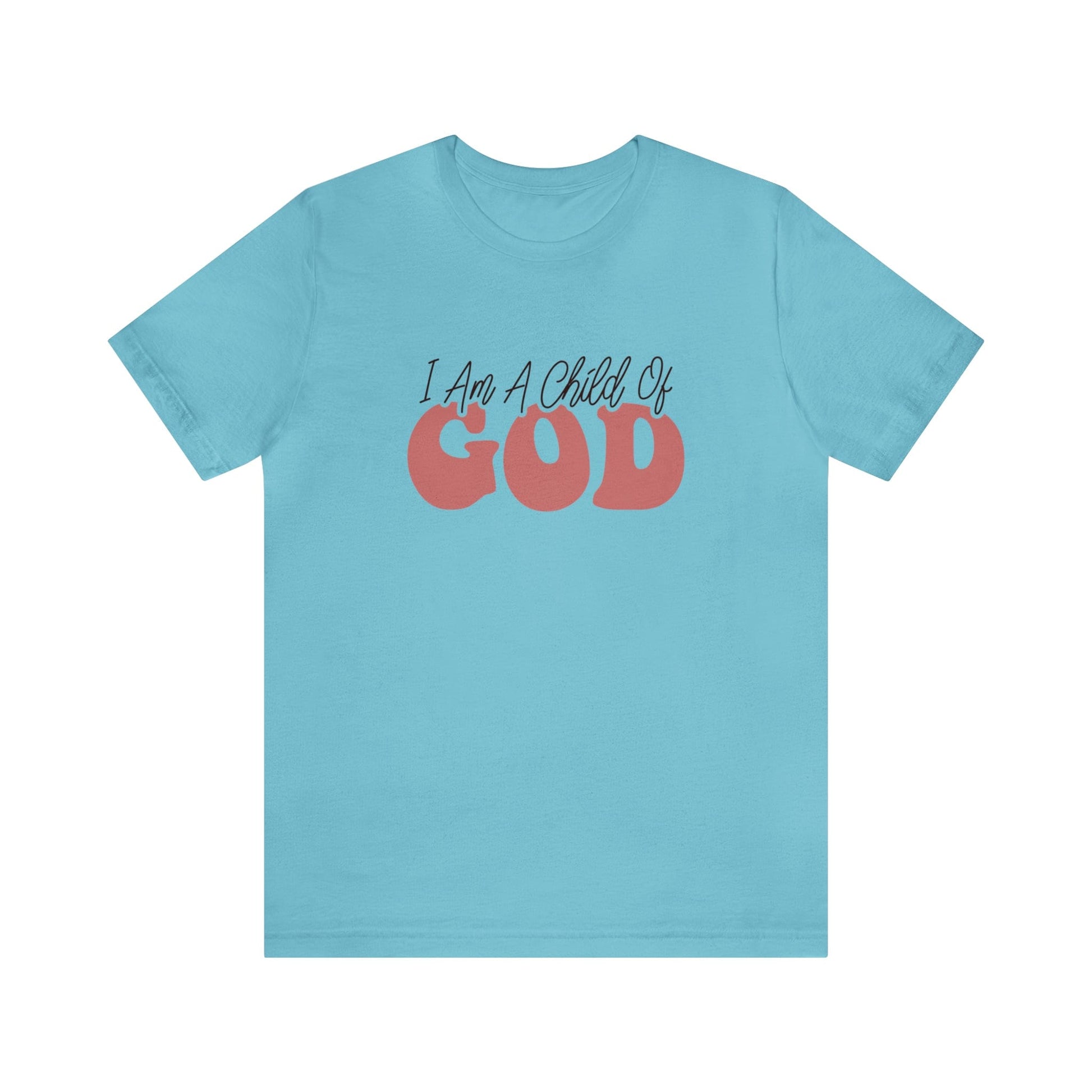 T-Shirt Turquoise / S I Am a Child of God | Christian | Retro | Jersey Short Sleeve Tee