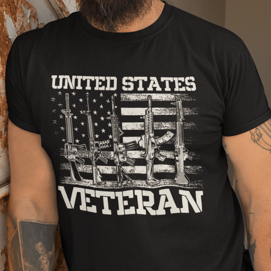 T-Shirt United States Veteran | Flag | Jersey Short Sleeve Tee