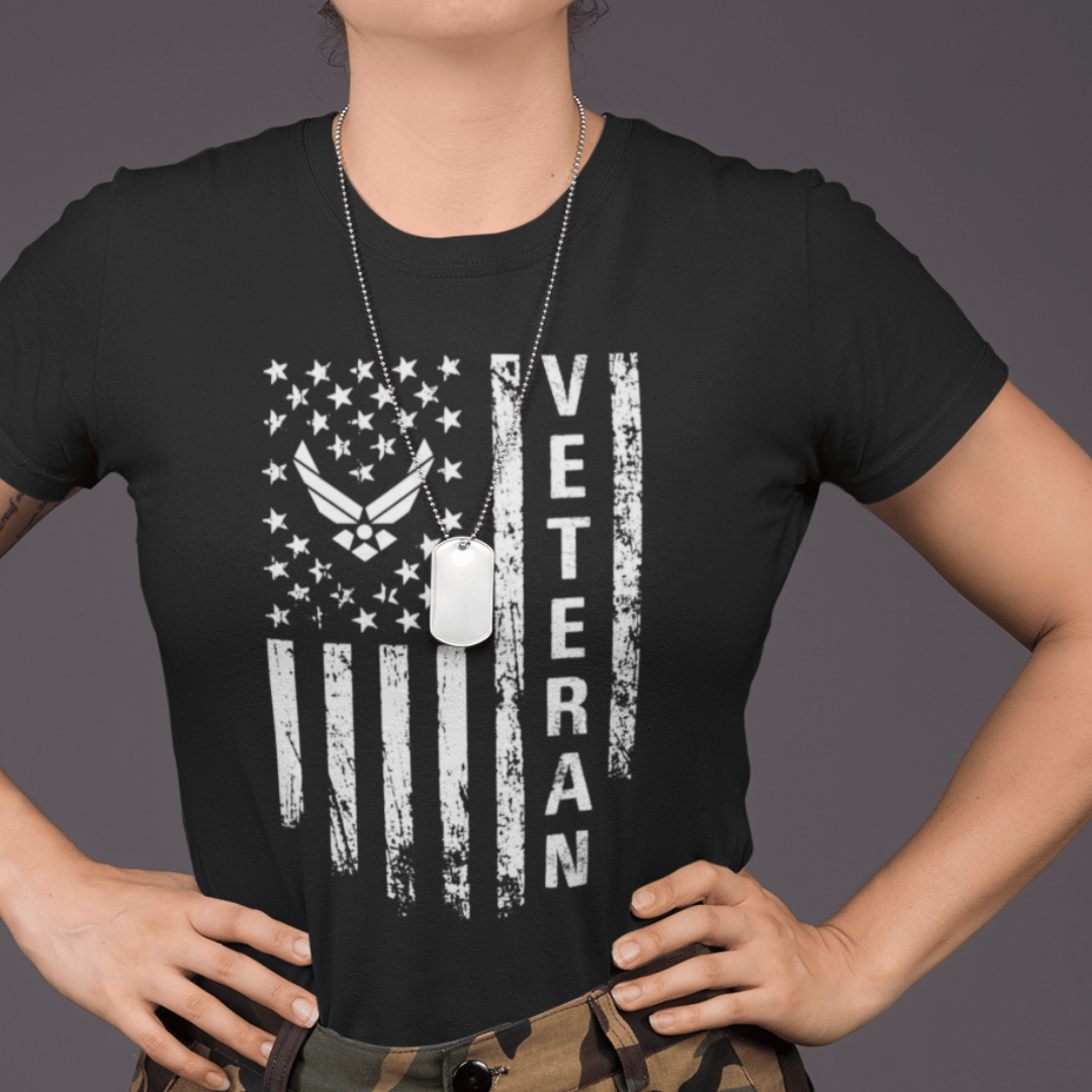 T-Shirt US Air Force Veteran | Flag | Jersey Short Sleeve Tee