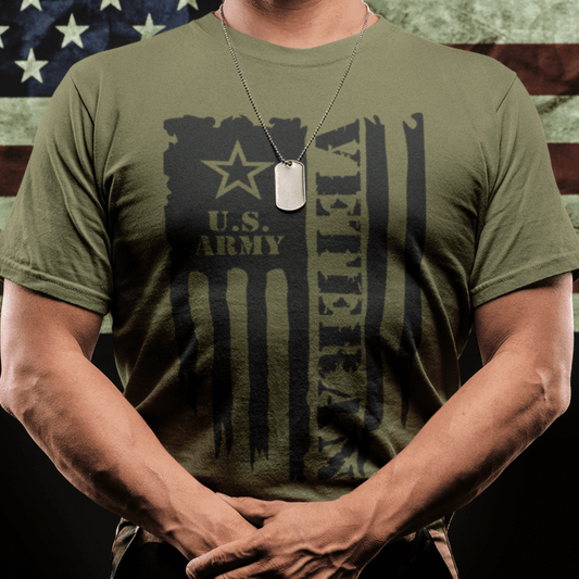 T-Shirt US Army Veteran | Flag | Jersey Short Sleeve Tee