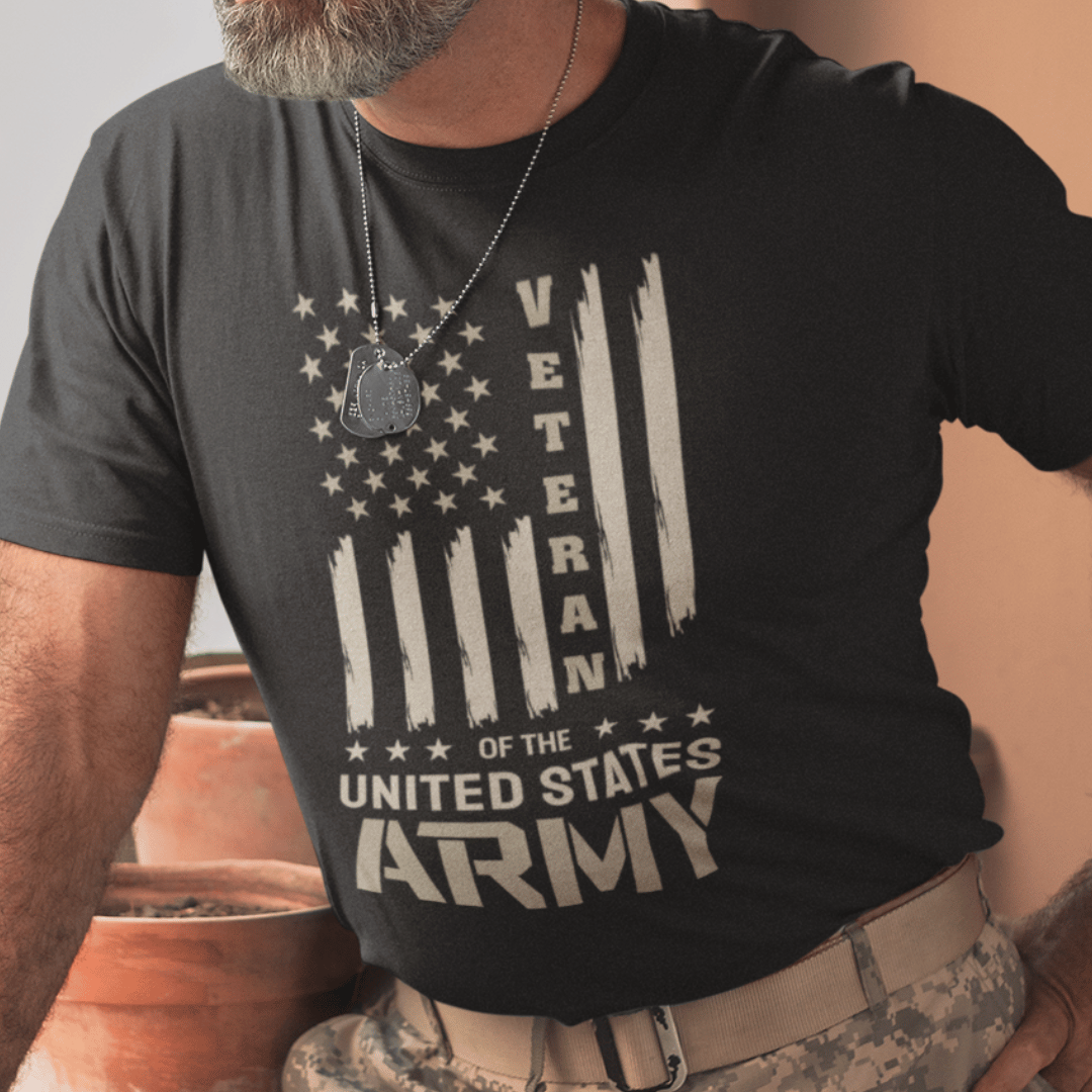 T-Shirt US Army Veteran | Flag | Jersey Short Sleeve Tee