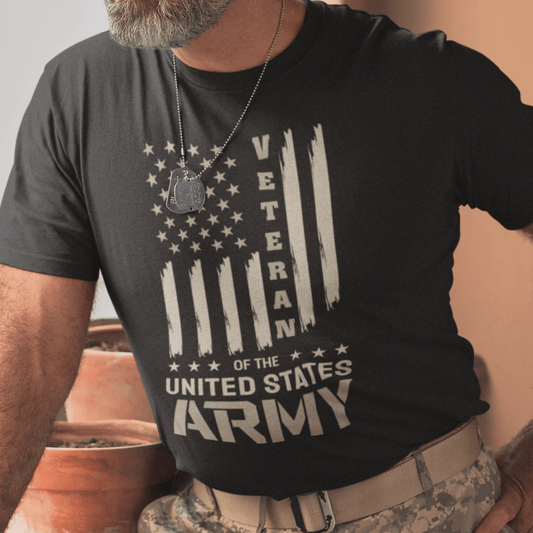 T-Shirt US Army Veteran | Flag | Jersey Short Sleeve Tee