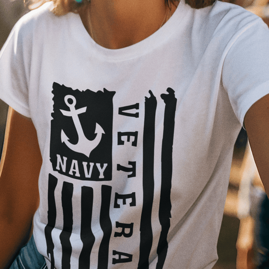 T-Shirt US Navy Veteran | Flag | Jersey Short Sleeve Tee