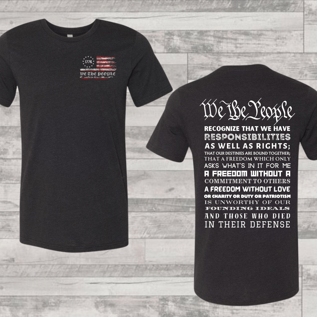 T-Shirt We the People | Responsibilities and Rights | Back Print | Jersey Short Sleeve Tee