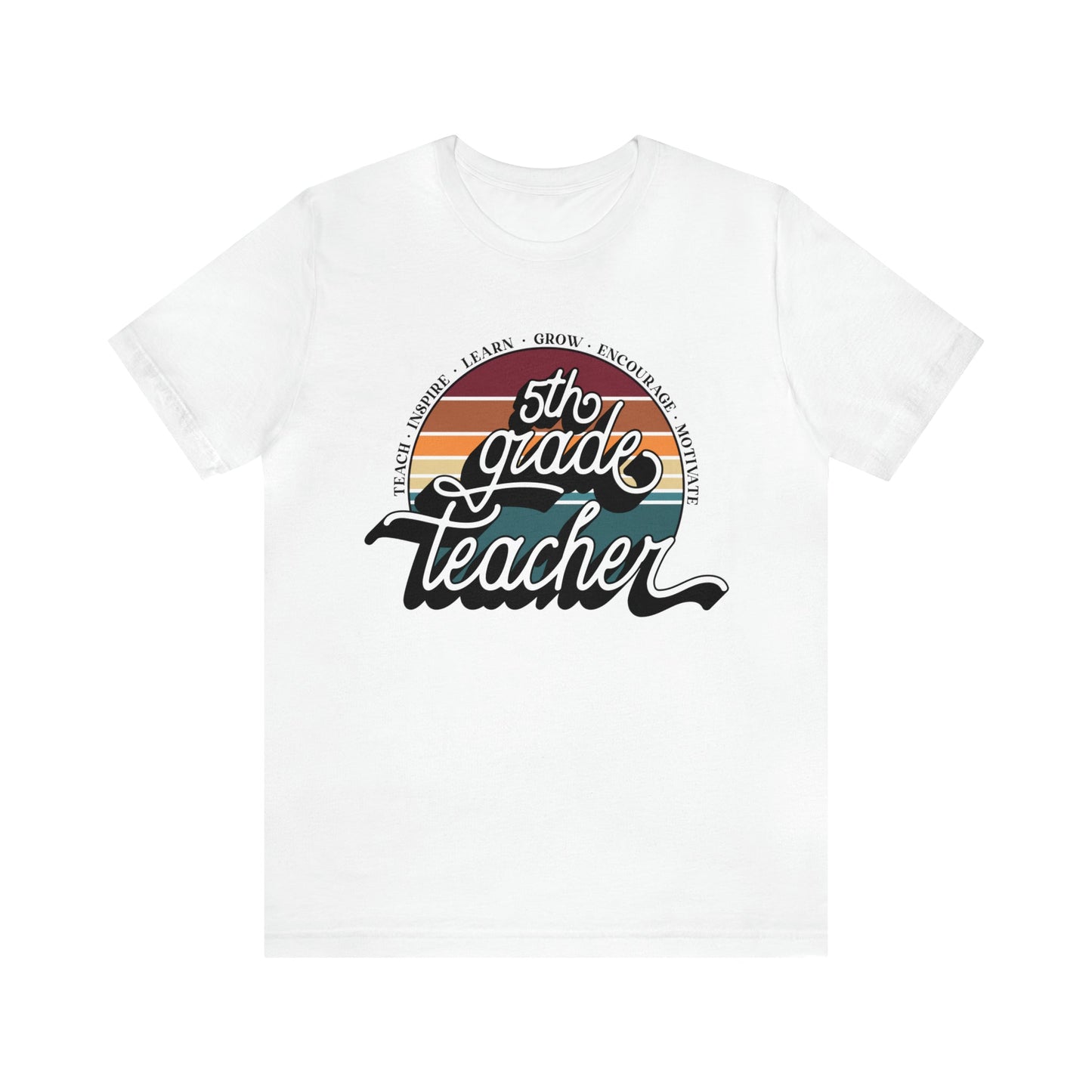 T-Shirt White / S Fifth Grade Teacher | Retro | Jersey Short Sleeve Tee