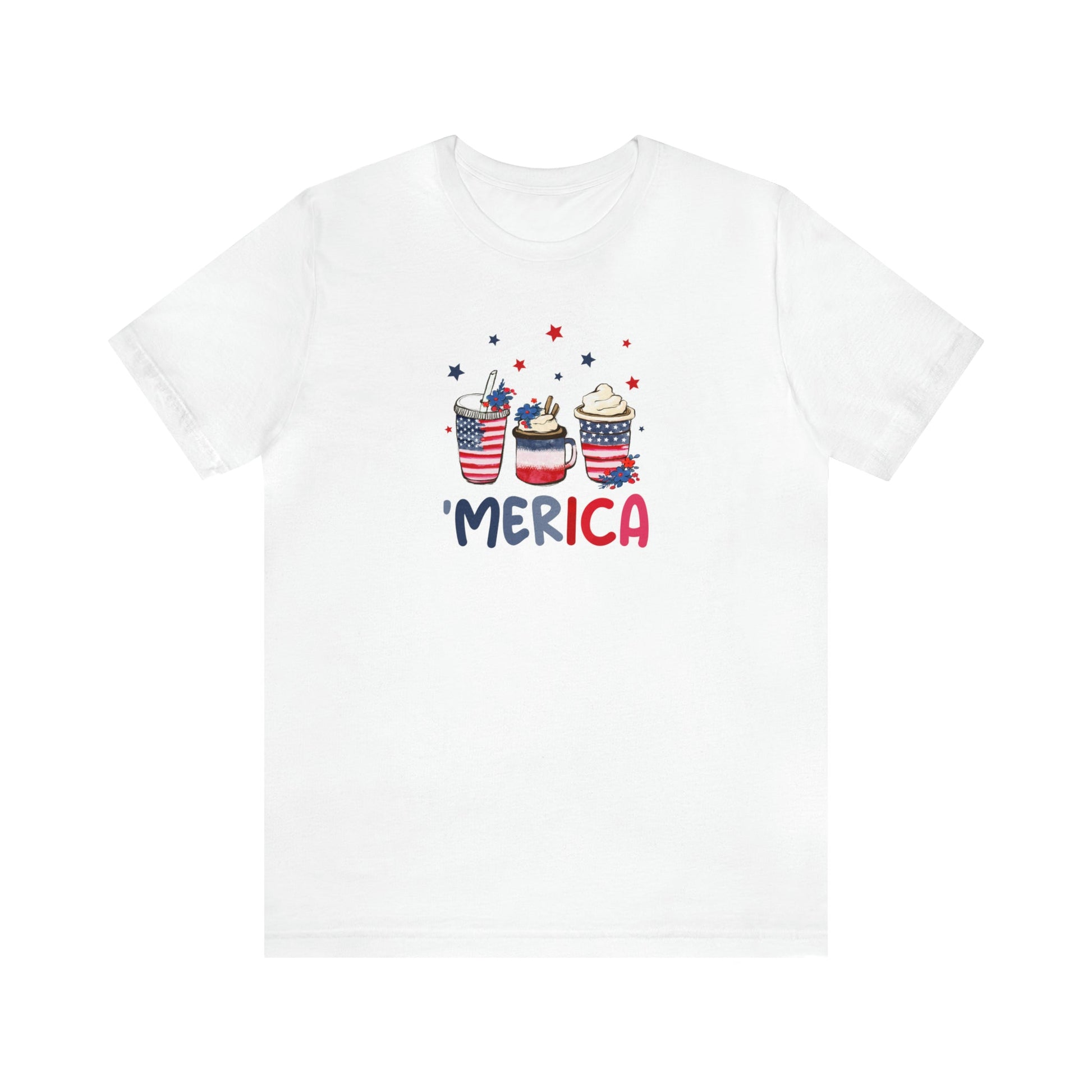 T-Shirt White / S 'Merica and Coffee | Patriotic Coffee | Jersey Short Sleeve Tee