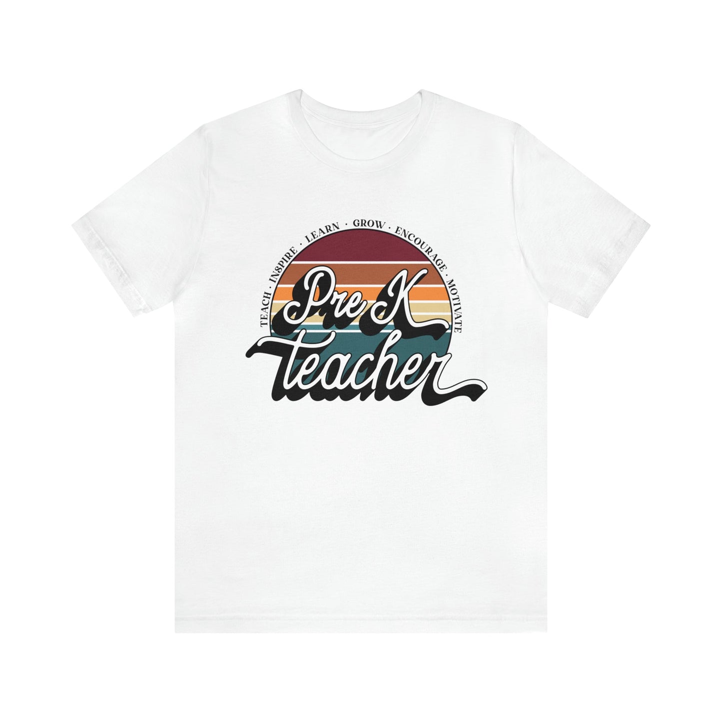 T-Shirt White / S Pre-K Teacher | Retro | Jersey Short Sleeve Tee