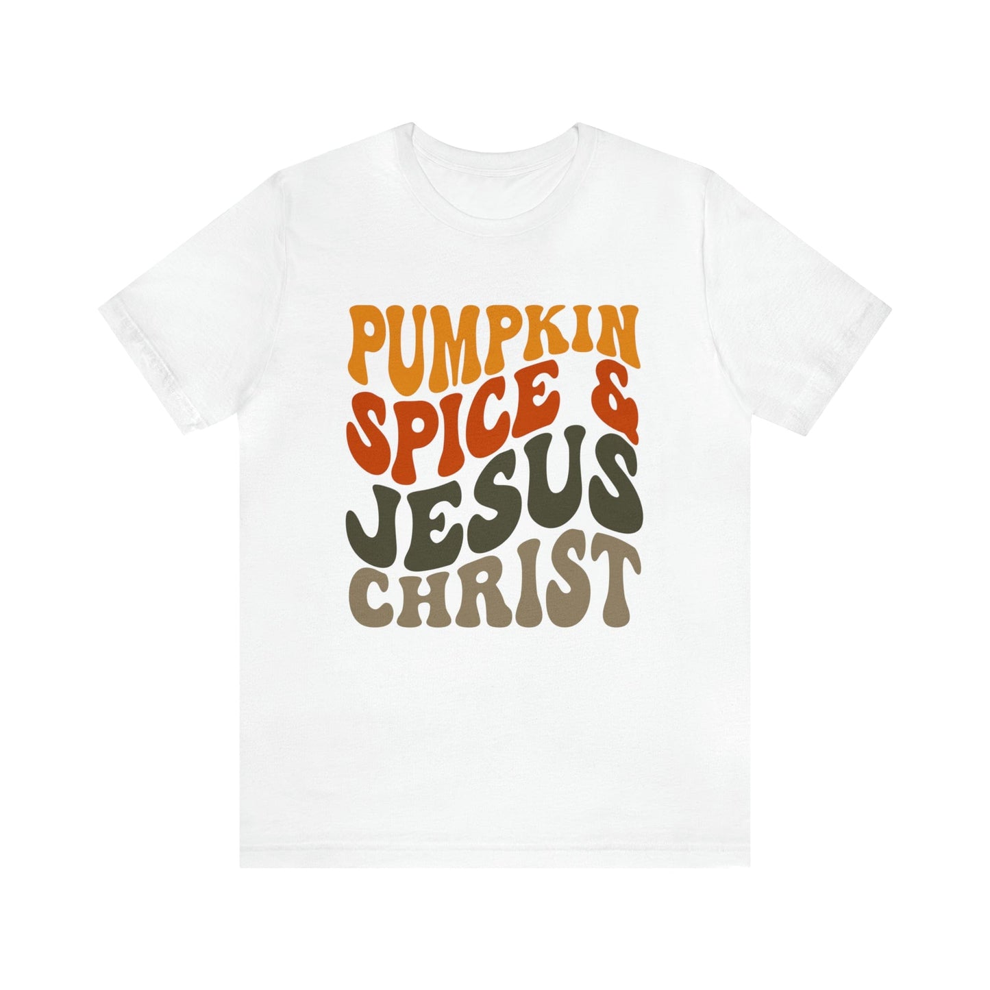 T-Shirt White / S Pumpkin Spice & Jesus Christ | Retro | Jersey Short Sleeve Tee