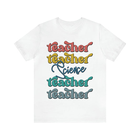 T-Shirt White / S Science Teacher | Retro | Jersey Short Sleeve Tee