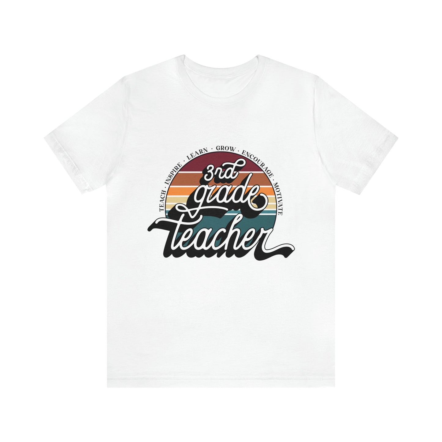 T-Shirt White / S Third Grade Teacher | Retro | Jersey Short Sleeve Tee