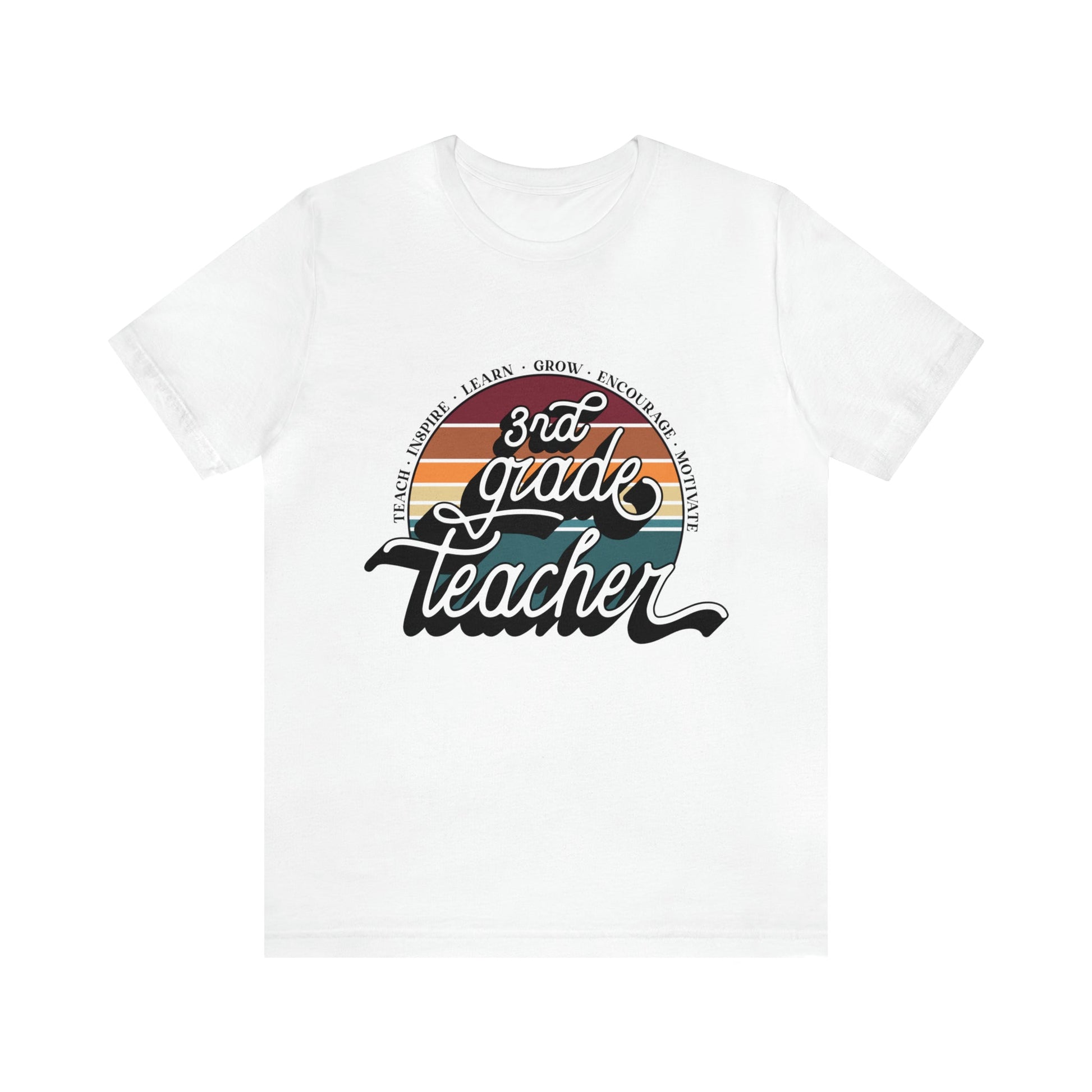 T-Shirt White / S Third Grade Teacher | Retro | Jersey Short Sleeve Tee