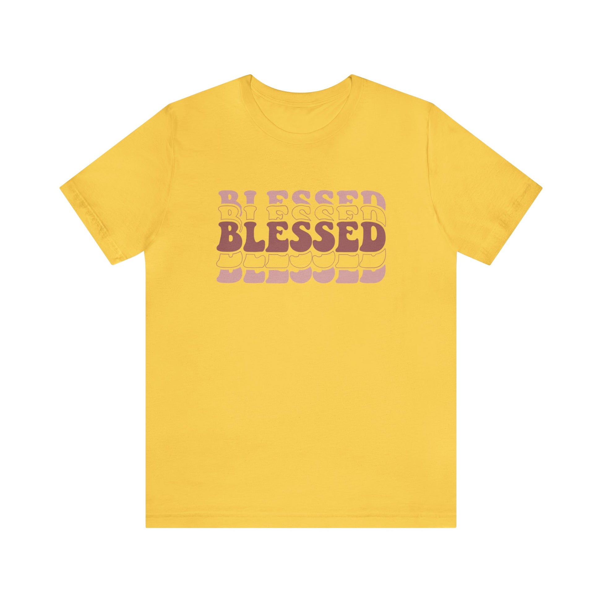 T-Shirt Yellow / S Blessed | Christian | Retro | Jersey Short Sleeve Tee