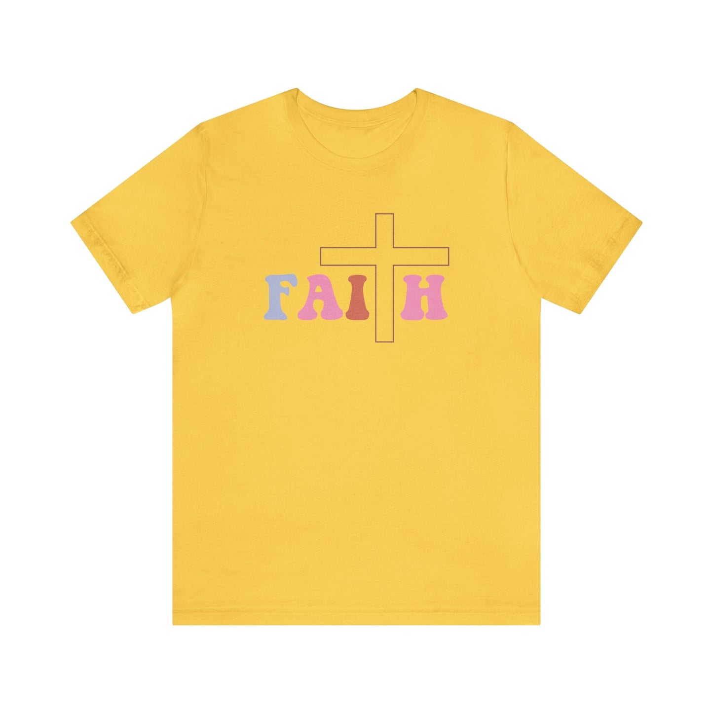 T-Shirt Yellow / S Faith | Christian | Retro | Jersey Short Sleeve Tee