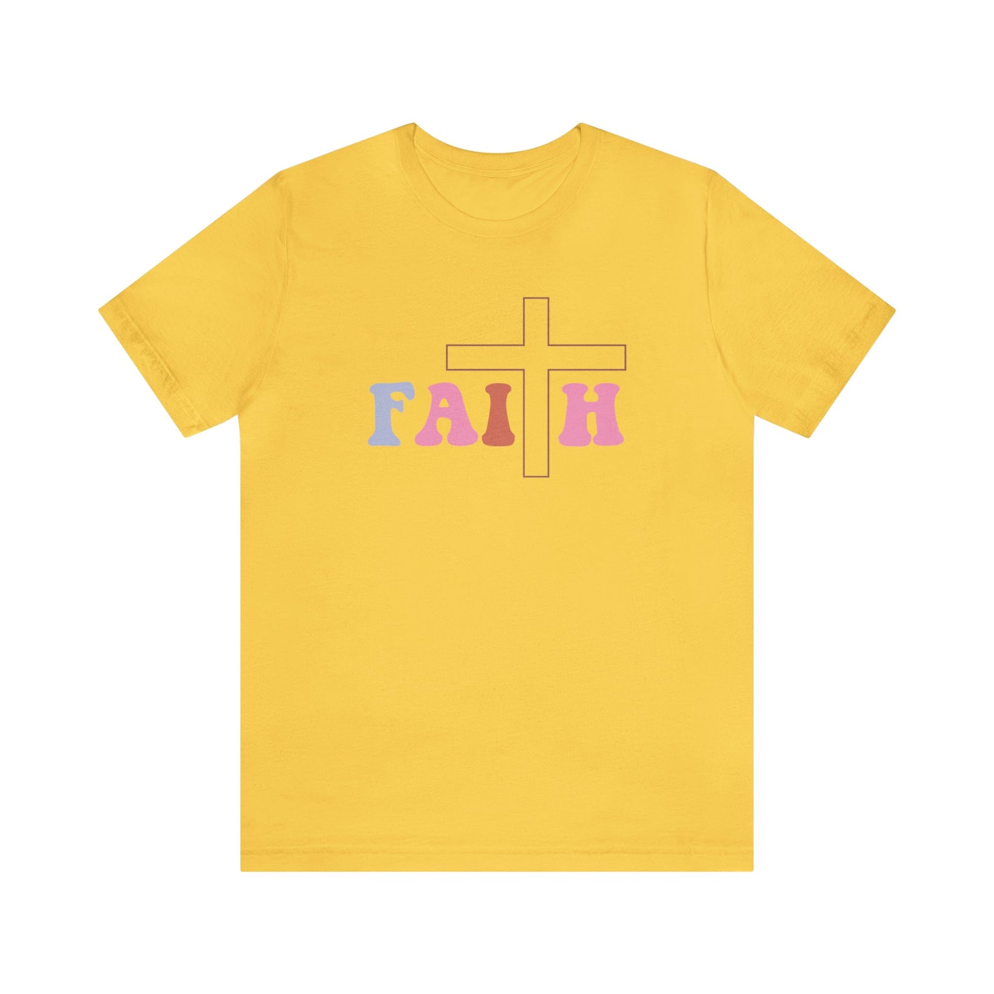 T-Shirt Yellow / S Faith | Christian | Retro | Jersey Short Sleeve Tee