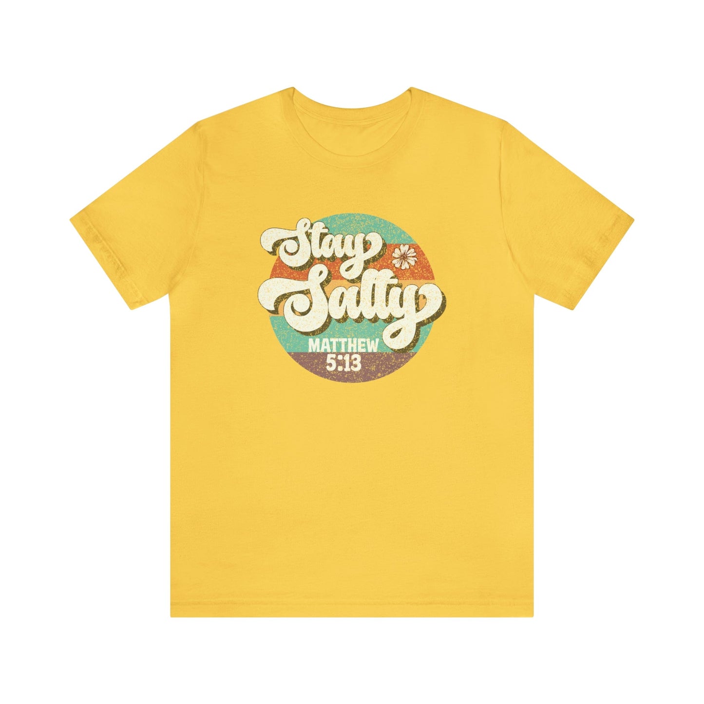 T-Shirt Yellow / S Stay Salty | Matthew 5:13 | Christian | Retro | Jersey Short Sleeve Tee