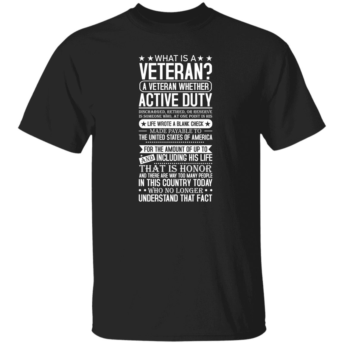 T-Shirts Black / S What is a Veteran | T-Shirt