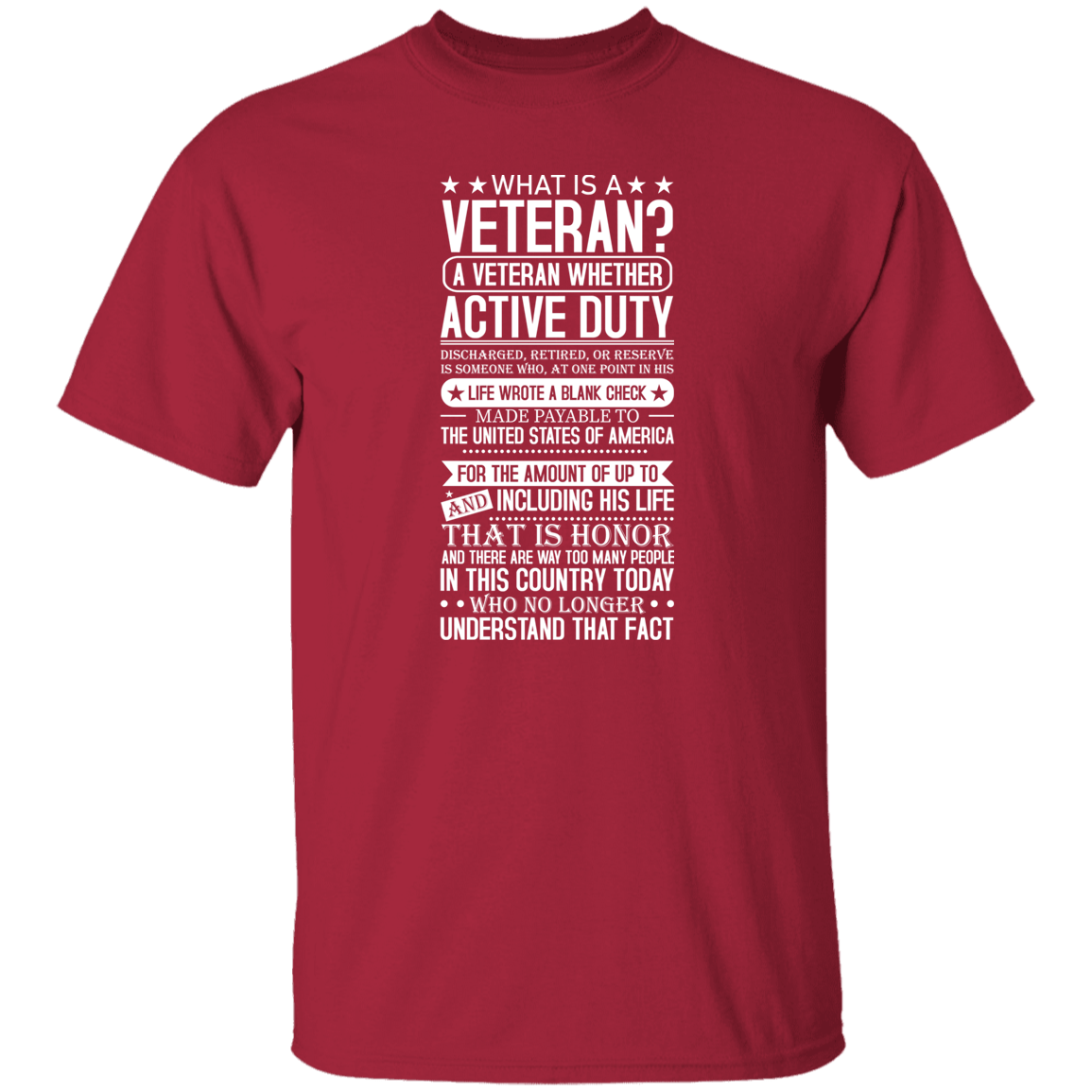 T-Shirts Cardinal / S What is a Veteran | T-Shirt