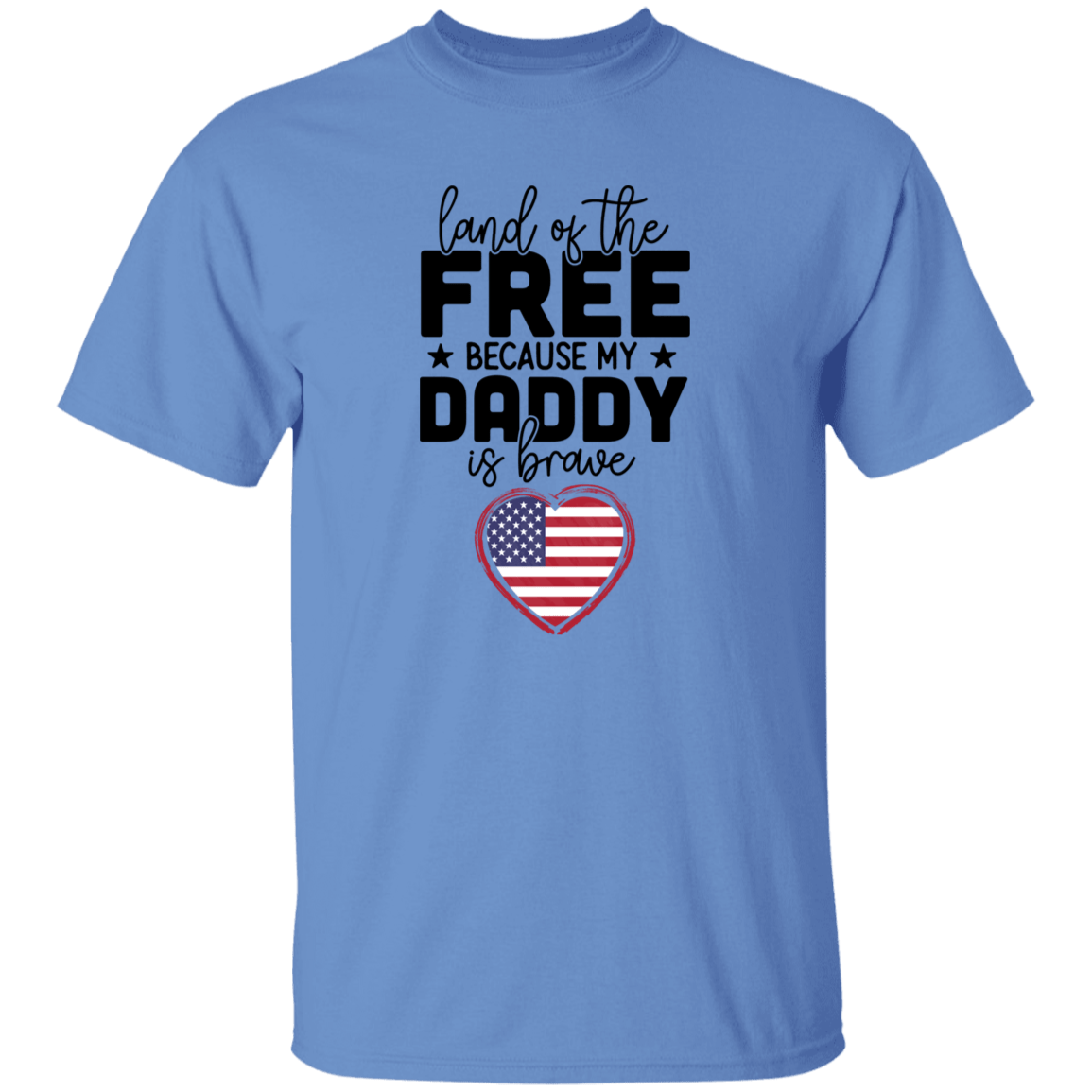 T-Shirts Carolina Blue / YXS Brave Daddy | Land of the Free | Youth 100% Cotton T-Shirt