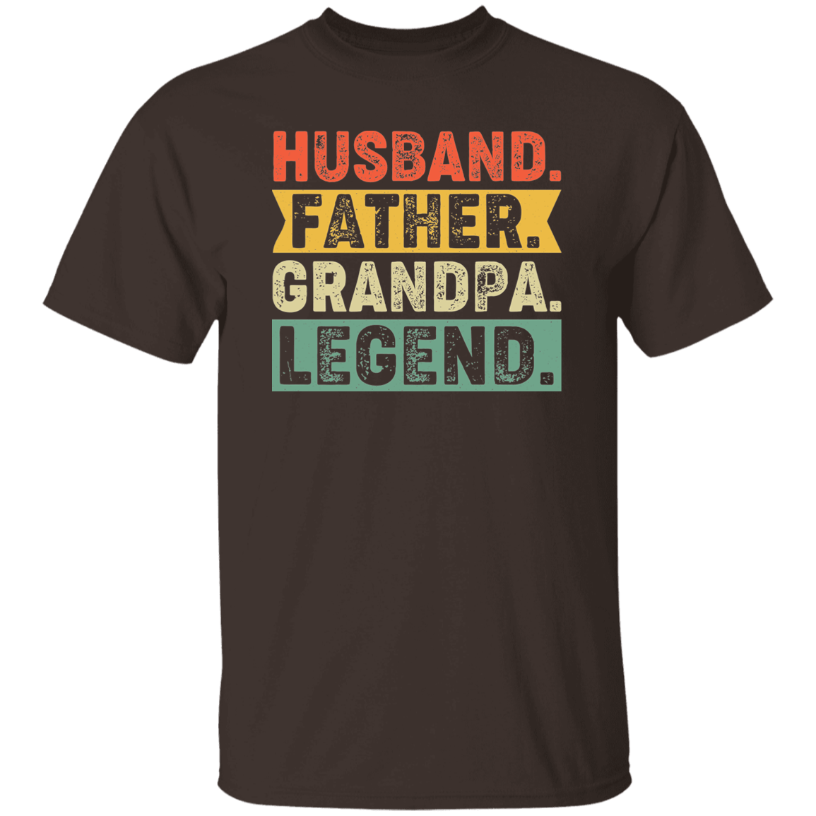 T-Shirts Dark Chocolate / S Husband Father Grandpa Legend | T-Shirt