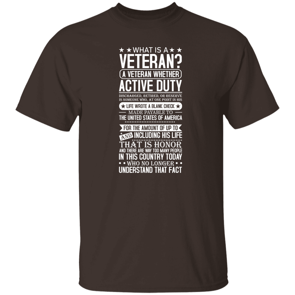 T-Shirts Dark Chocolate / S What is a Veteran | T-Shirt