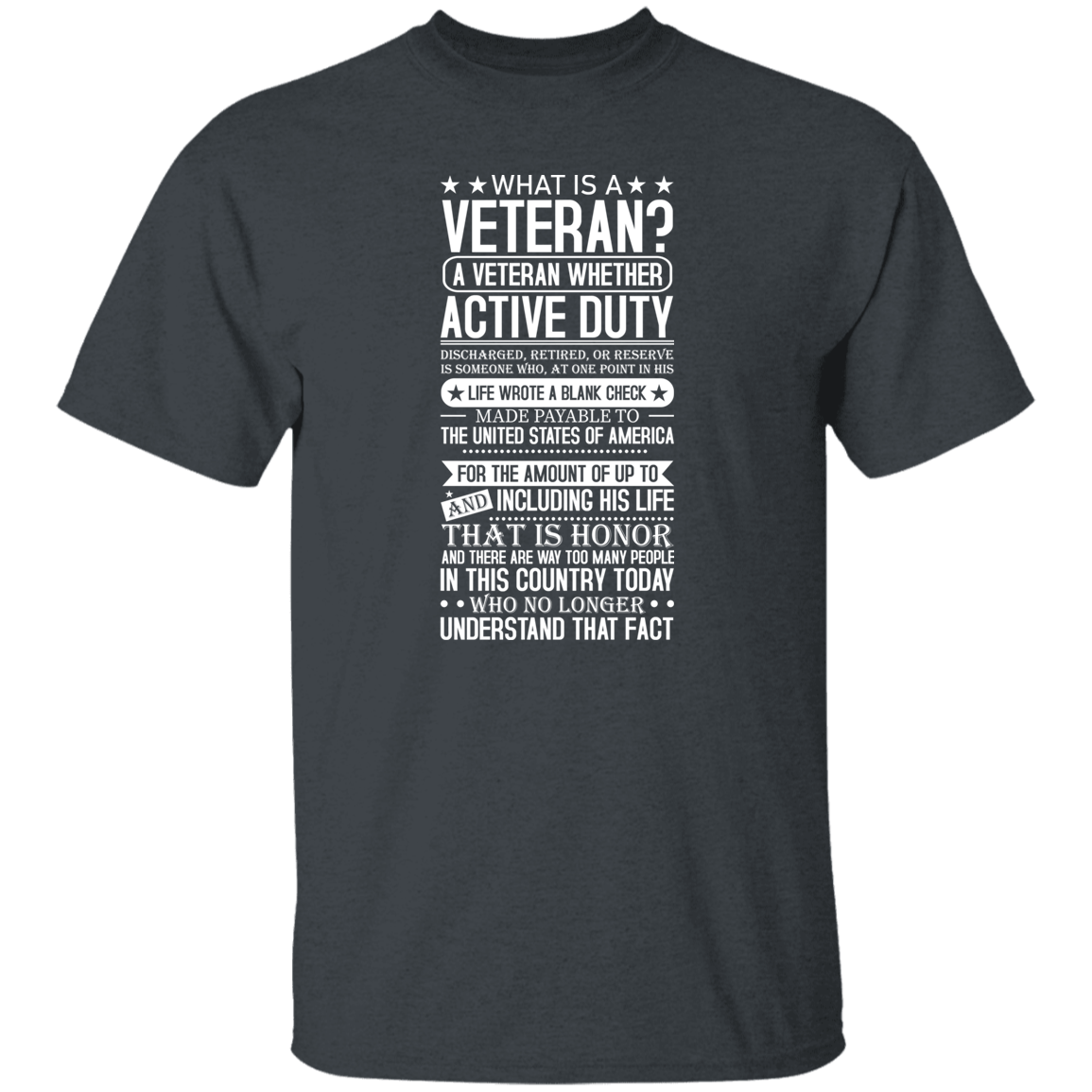 T-Shirts Dark Heather / S What is a Veteran | T-Shirt