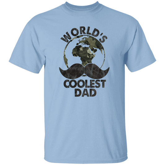 T-Shirts Light Blue / S World's Coolest Dad | Mustache | T-Shirt