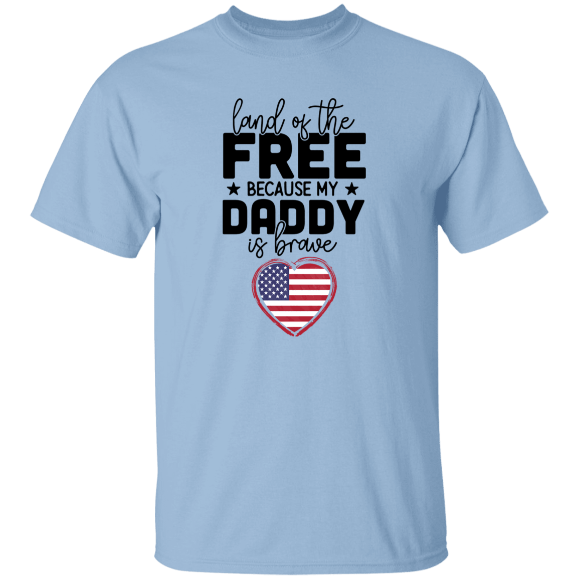 T-Shirts Light Blue / YXS Brave Daddy | Land of the Free | Youth 100% Cotton T-Shirt