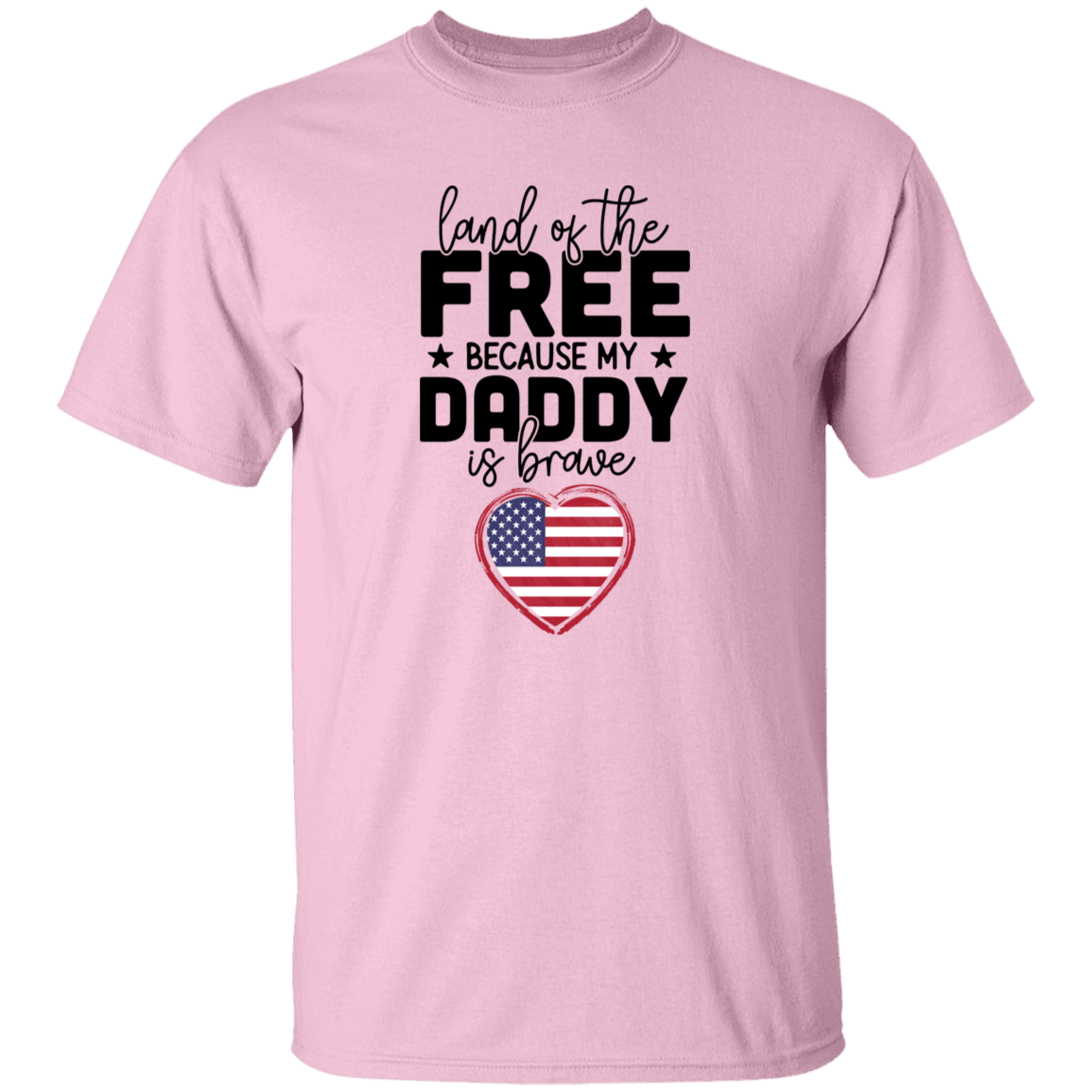 T-Shirts Light Pink / YXS Brave Daddy | Land of the Free | Youth 100% Cotton T-Shirt