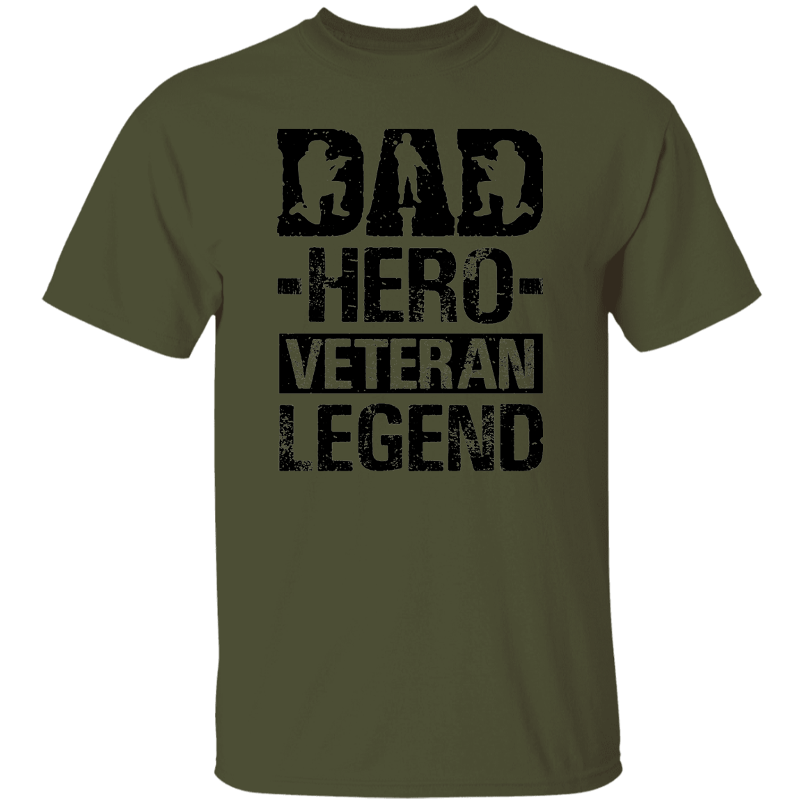 T-Shirts Military Green / S Dad | Hero Veteran Legend | T-Shirt