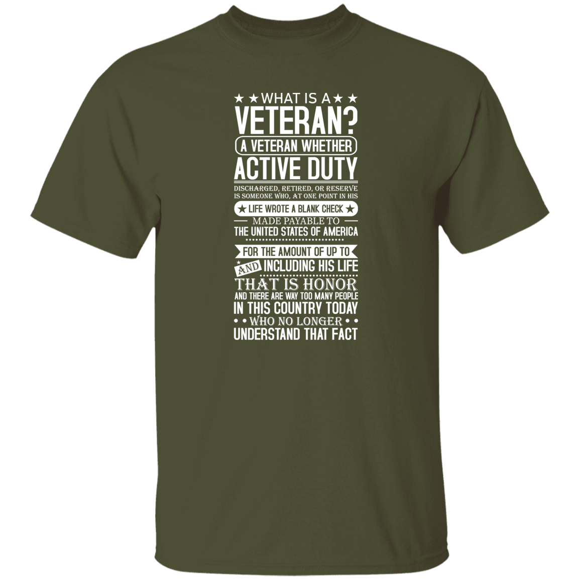 T-Shirts Military Green / S What is a Veteran | T-Shirt