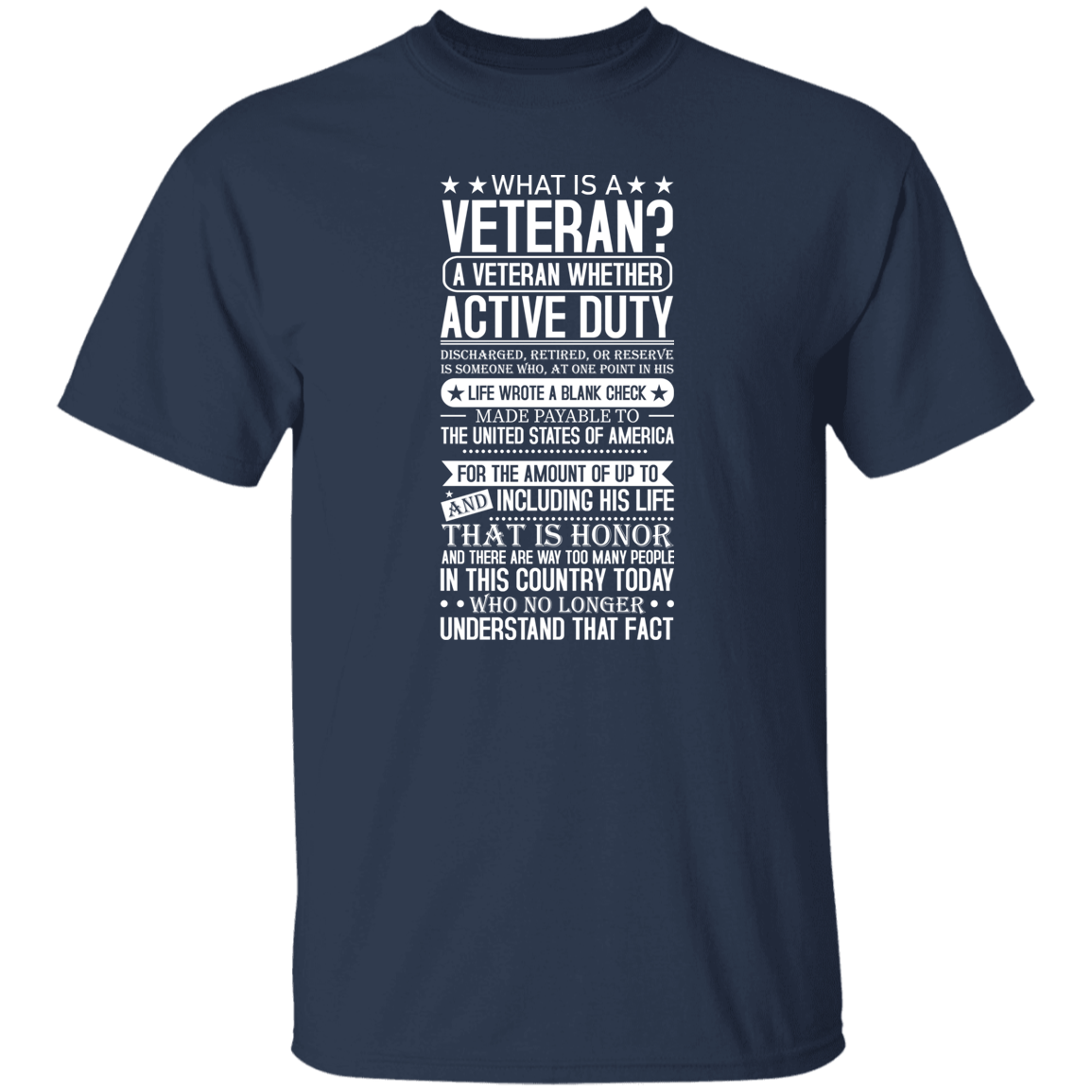 T-Shirts Navy / S What is a Veteran | T-Shirt