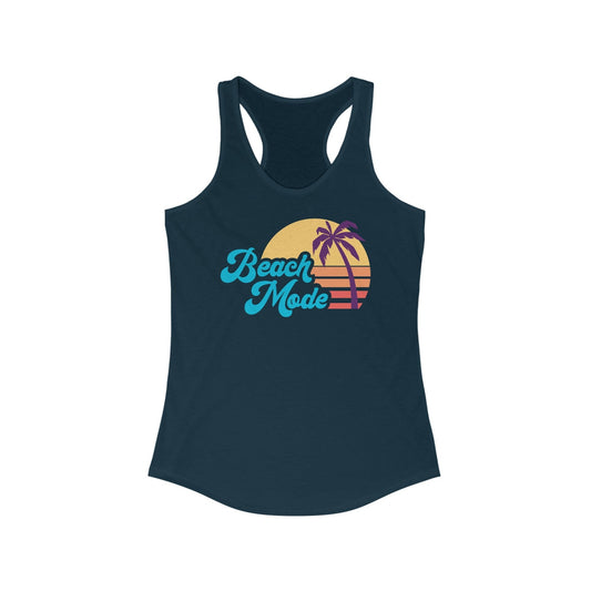 Tank Top XS / Solid Midnight Navy Beach Mode | Vacation | Summer | Women's Ideal Racerback Tank