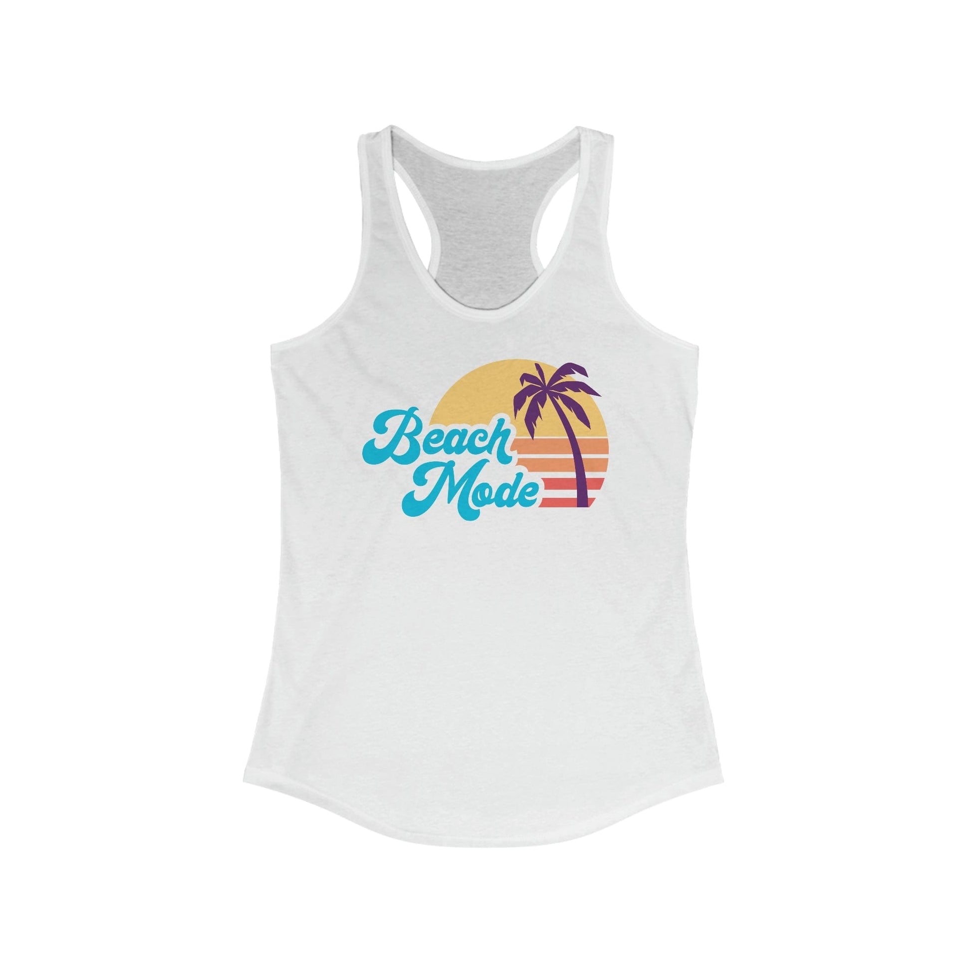 Tank Top XS / Solid White Beach Mode | Vacation | Summer | Women's Ideal Racerback Tank